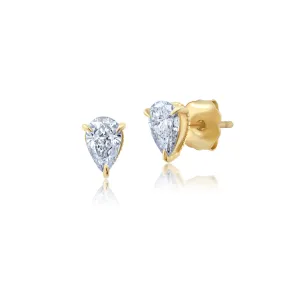 Mini Pear Cut Diamond Studs