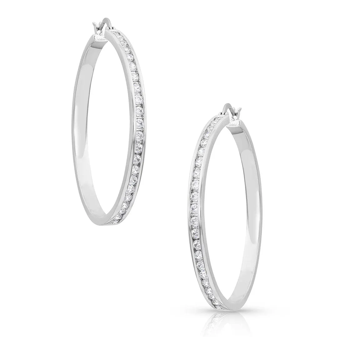 Montana Silversmiths Women's Star Light Lined Hoop Earrings