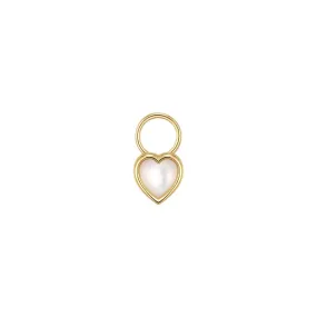 MOTHER OF PEARL HEART HOOP CHARM