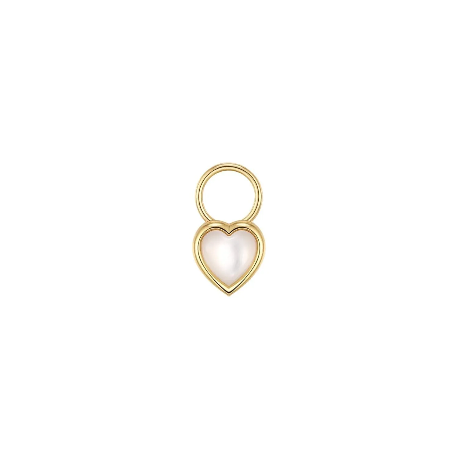 MOTHER OF PEARL HEART HOOP CHARM