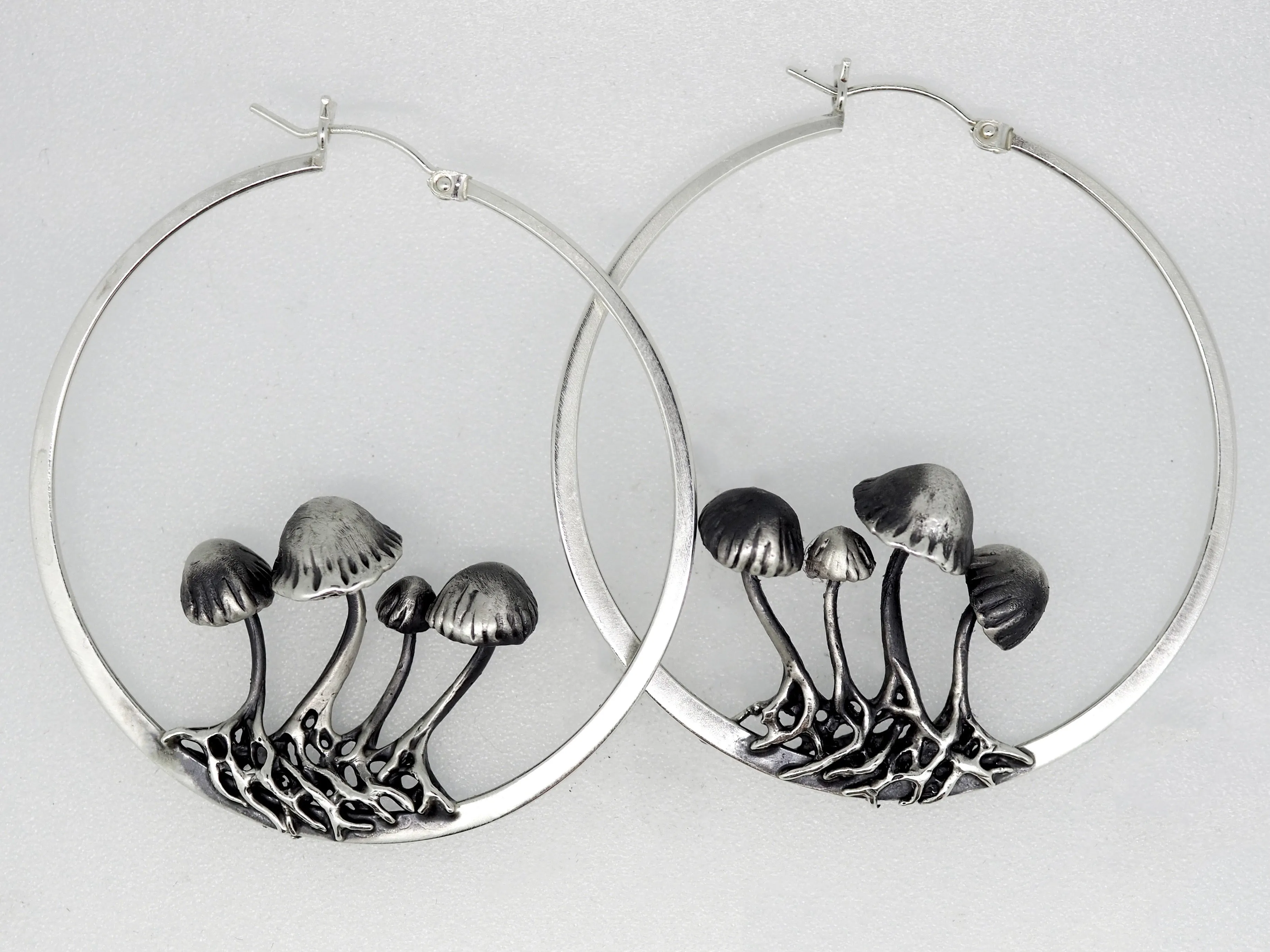 Mushroom hoop earrings