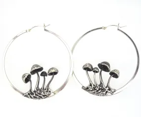 Mushroom hoop earrings