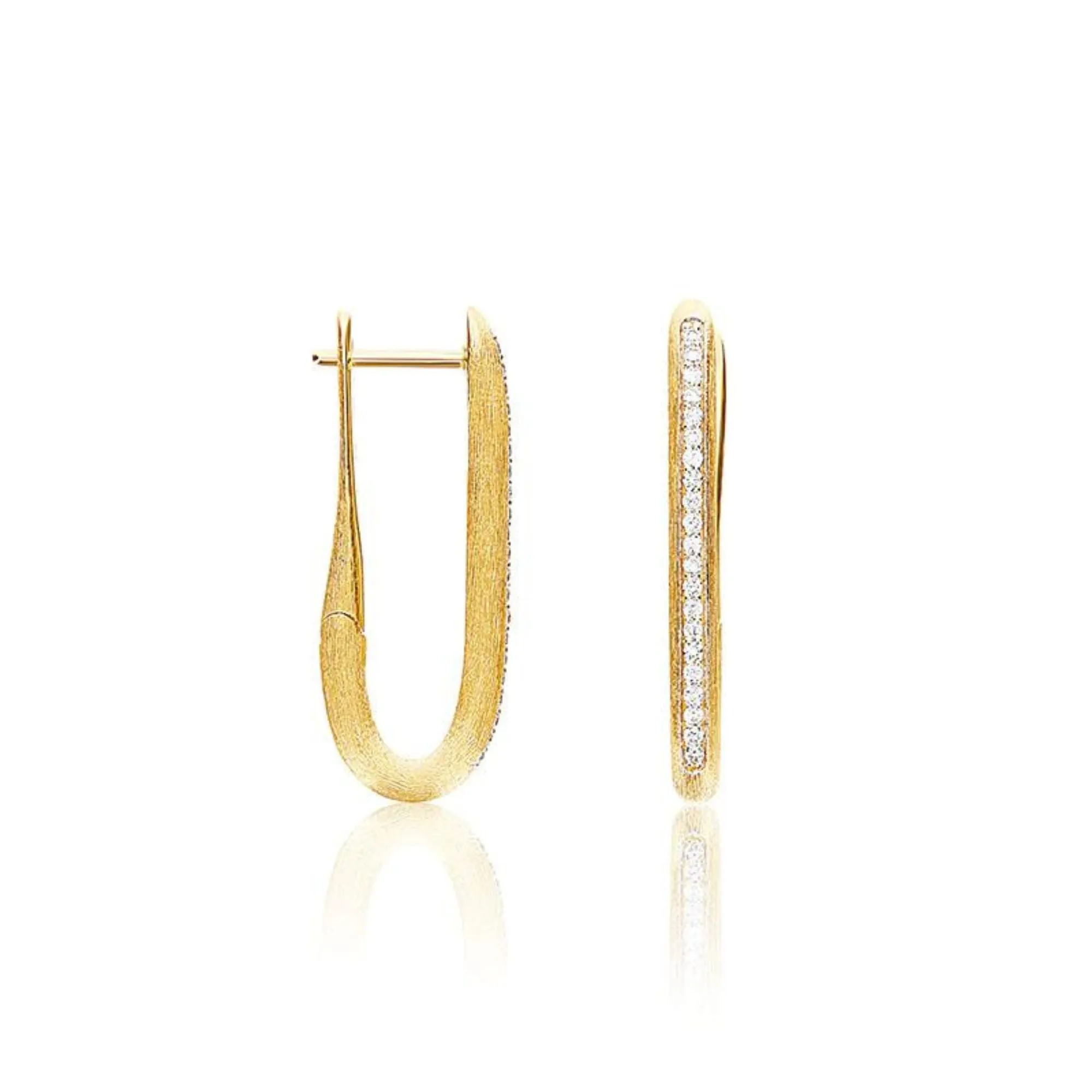 NANIS LIBERA 18K YELLOW GOLD SQUARE HOOP DIAMOND EARRINGS