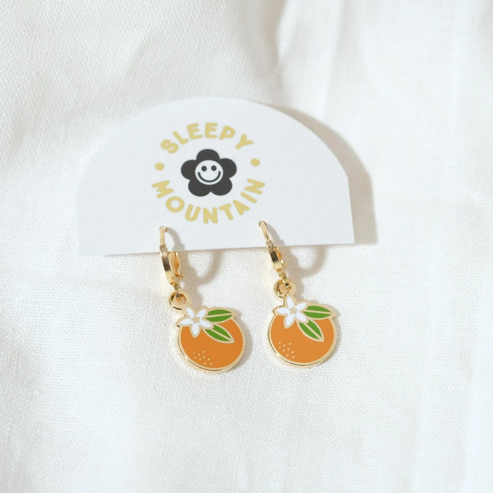 Orange Blossom Huggie Hoop Earrings