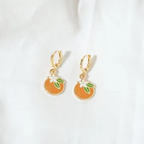 Orange Blossom Huggie Hoop Earrings