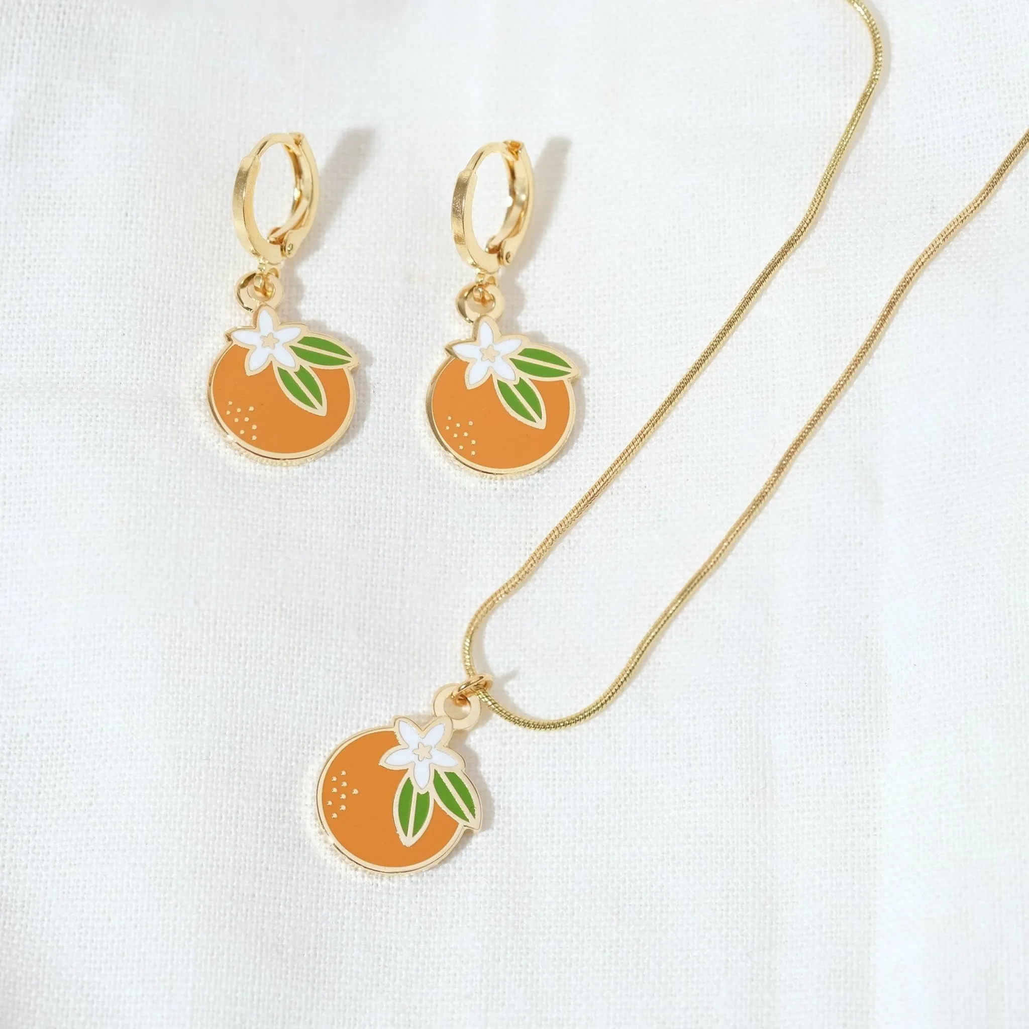 Orange Blossom Huggie Hoop Earrings