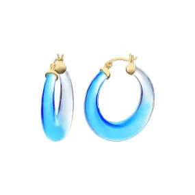 Painted Graduated Lucite Hoop Earrings