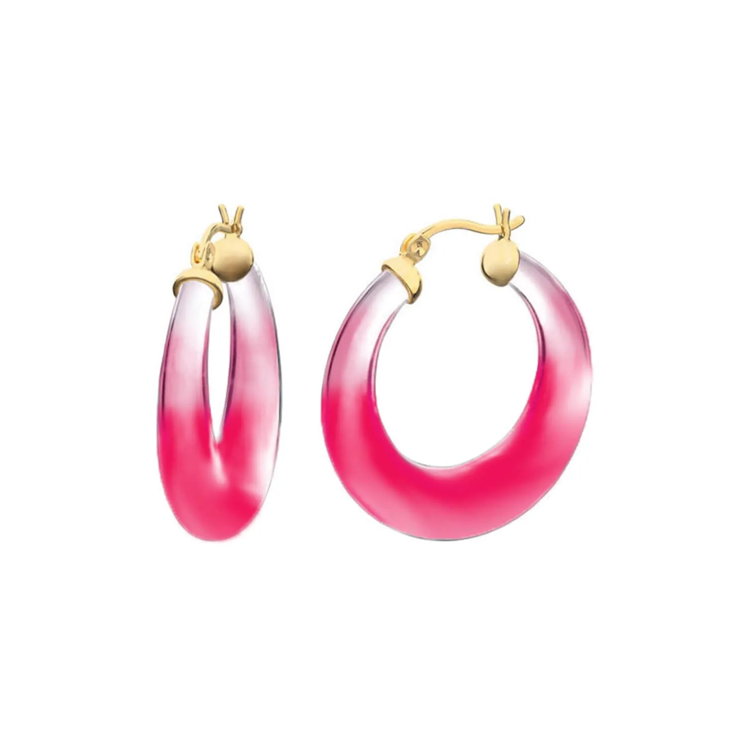 Painted Graduated Lucite Hoop Earrings