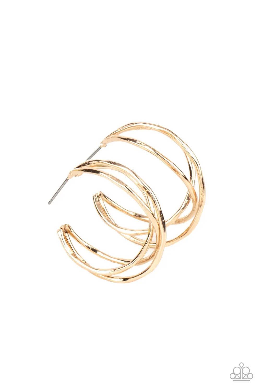 Paparazzi City Contour - Gold Hoop Earrings