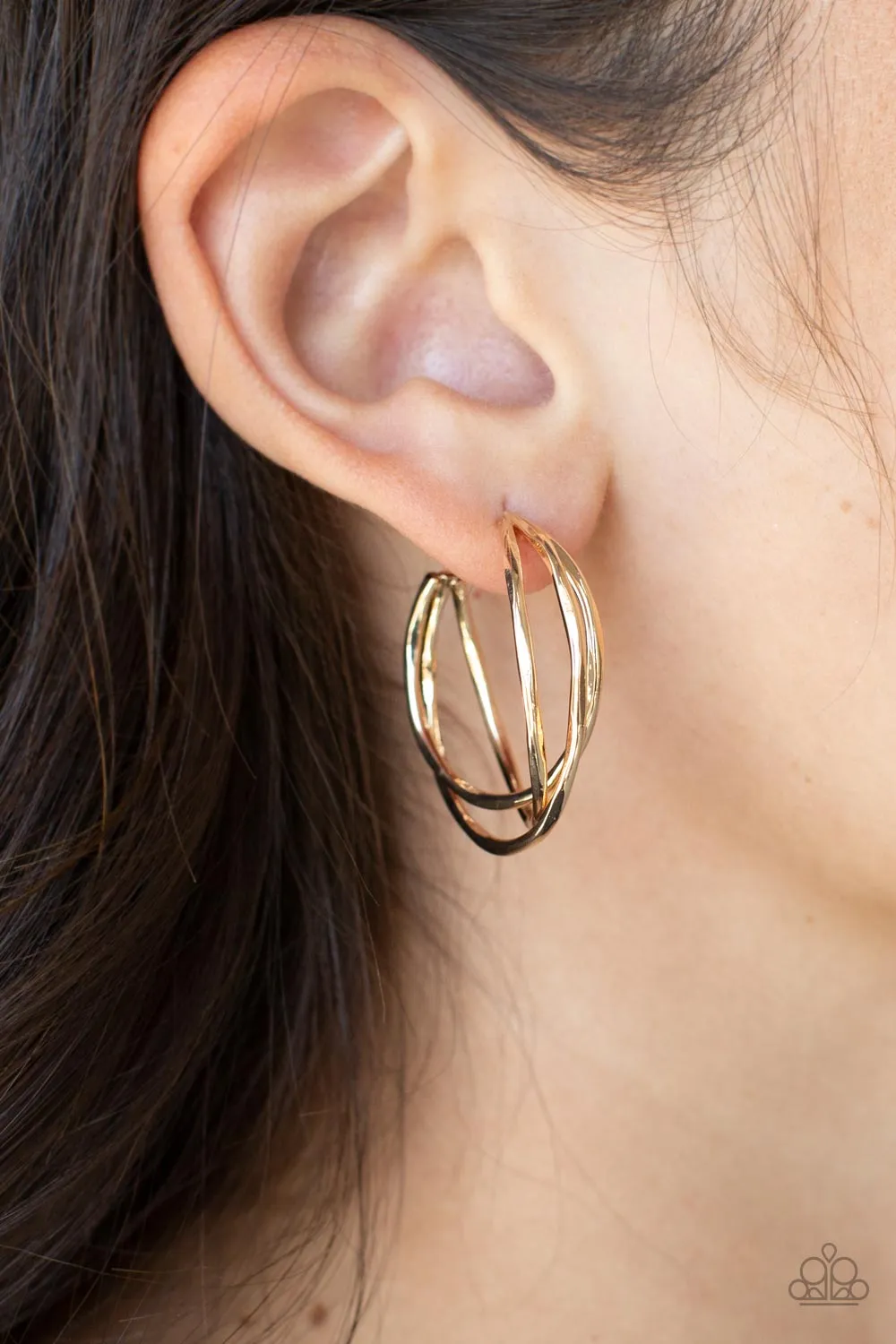 Paparazzi City Contour - Gold Hoop Earrings