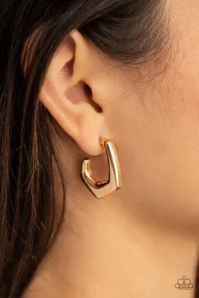 Paparazzi Earring ~ On The Hook - Gold Hoops