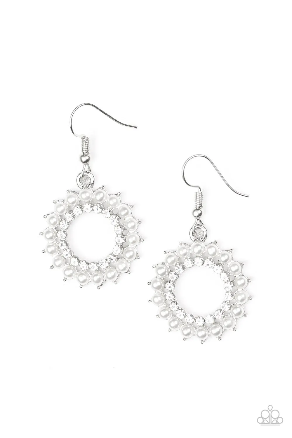 Paparazzi Earring ~ Wreathed In Radiance - White