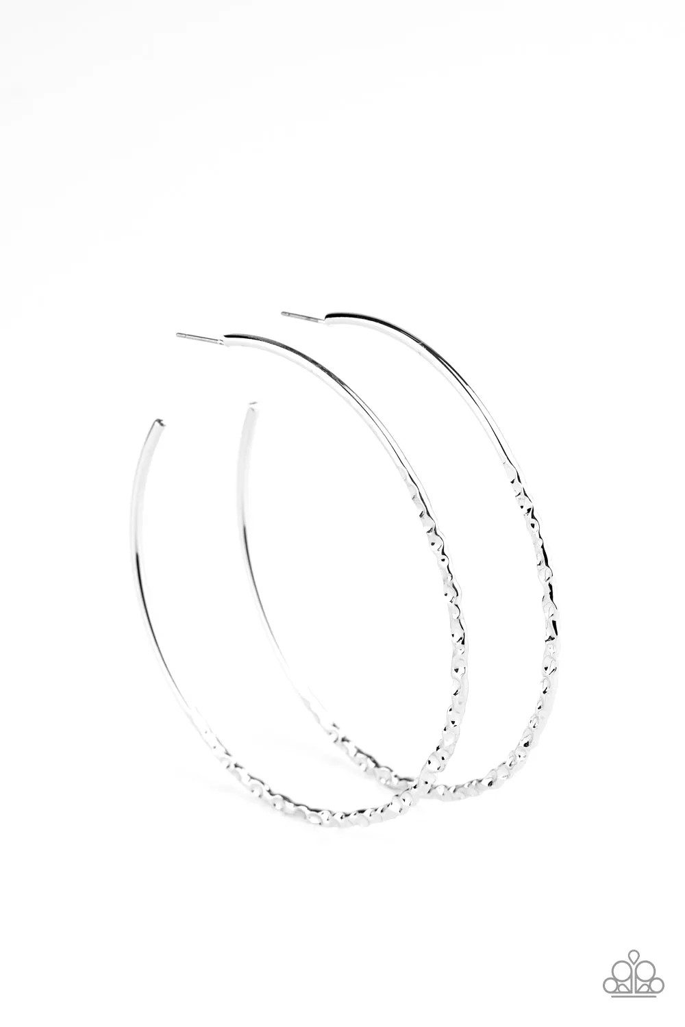 Paparazzi Embellished Edge - Silver Earrings