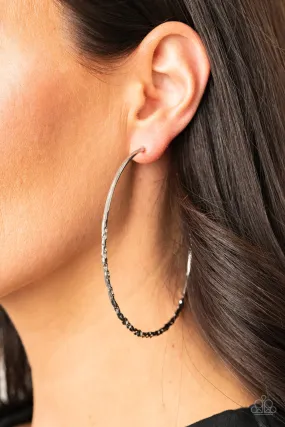 Paparazzi Embellished Edge - Silver Earrings