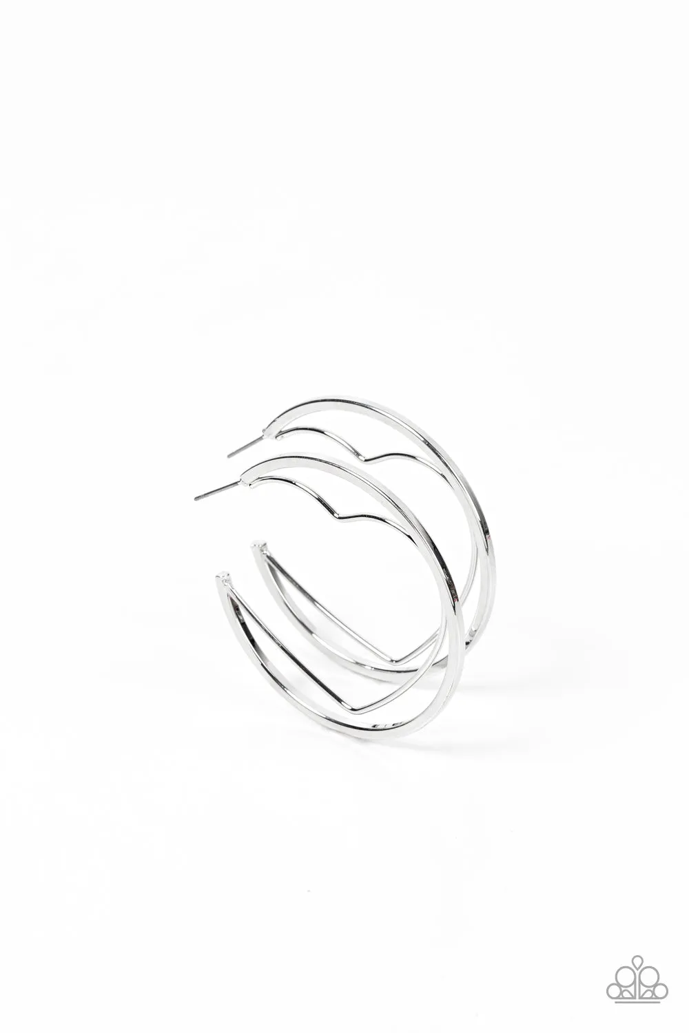 Paparazzi Love Goes Around - Silver Wire Heart Hoop Earring