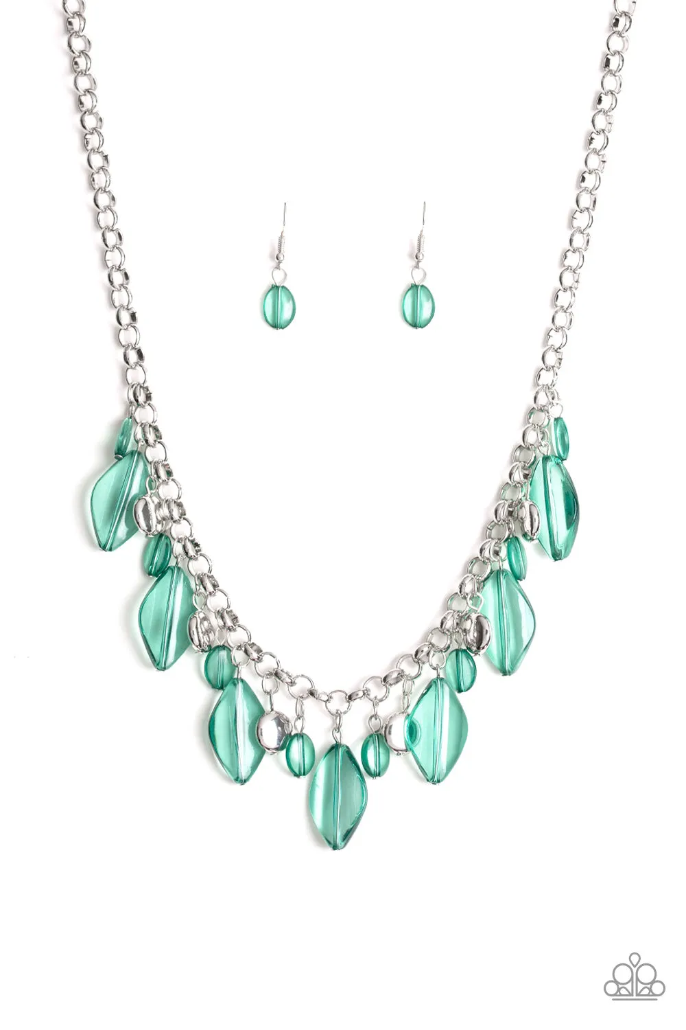 Paparazzi Necklace ~ Malibu Ice - Green