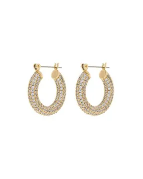 Pave Baby Amalfi Hoops- Gold