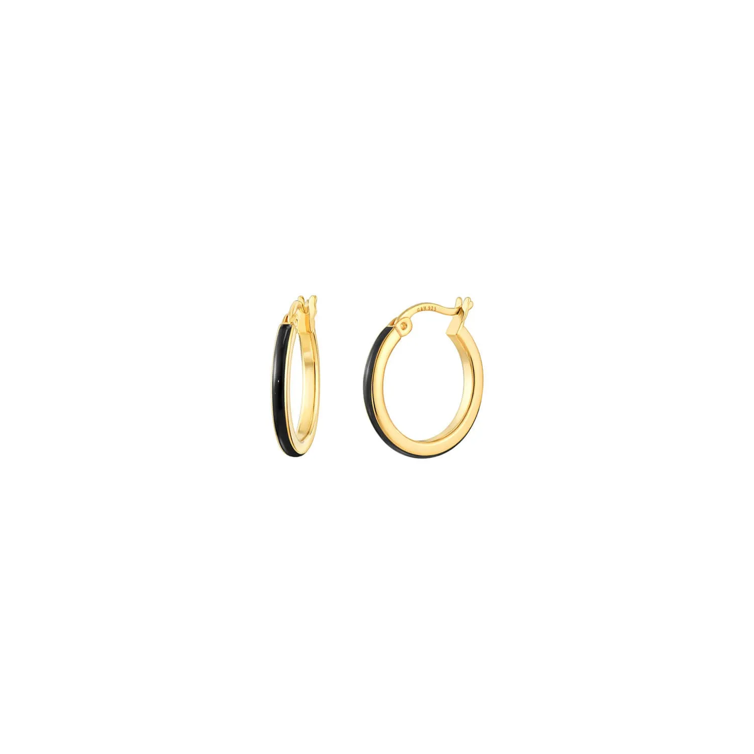 Petite Enamel Huggie Hoop Earrings