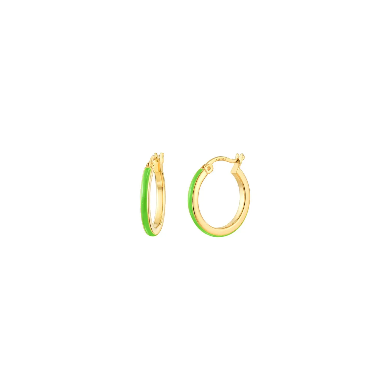 Petite Enamel Huggie Hoop Earrings