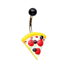 Pizza is Life Non Dangle WildKlass Belly Button Ring