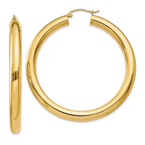 Polished 5mm Tube Hoop Earrings in 14k Yellow Gold