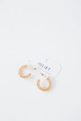 Popcorn Chain Hoop Earring, Gold