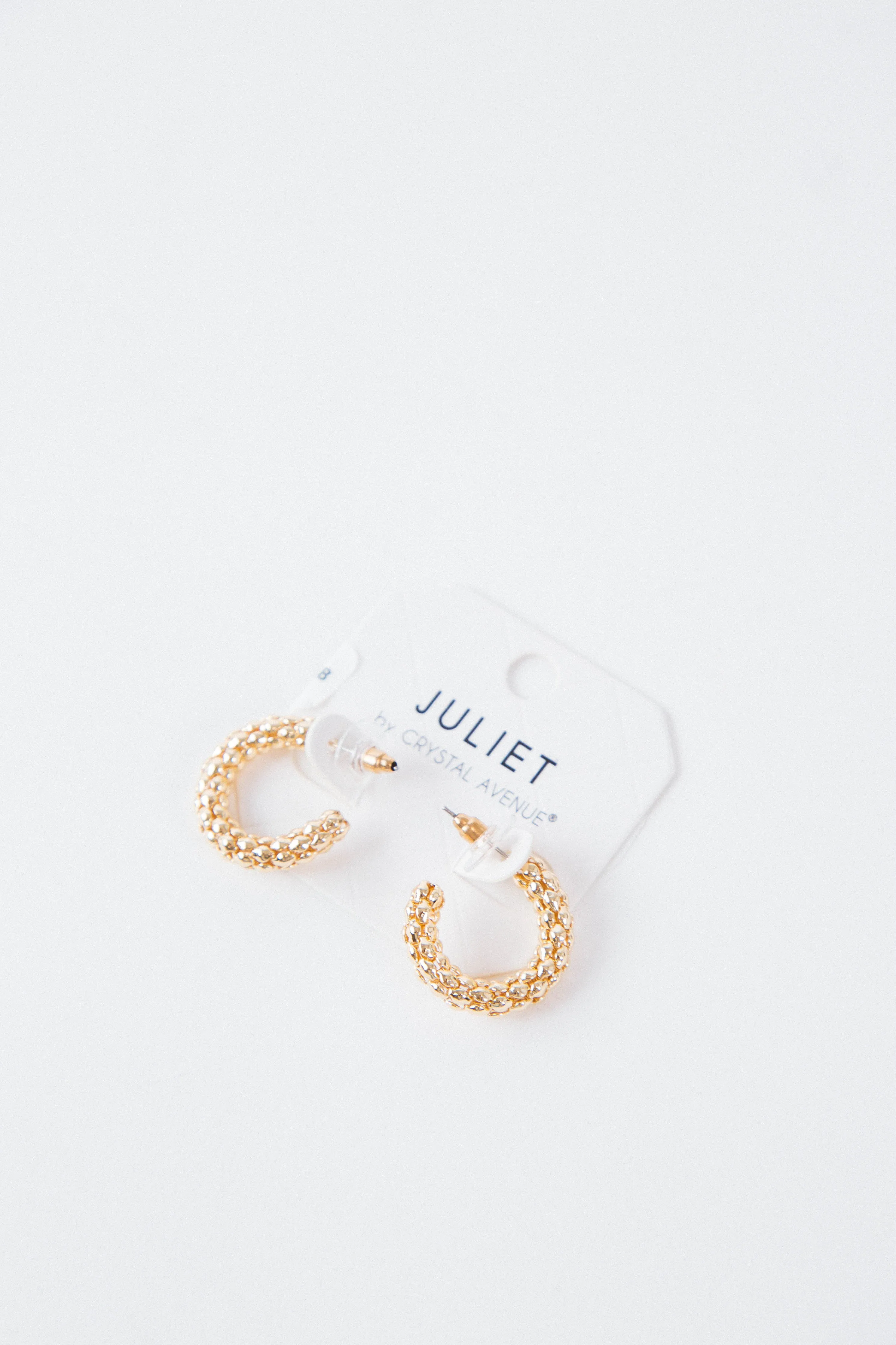 Popcorn Chain Hoop Earring, Gold