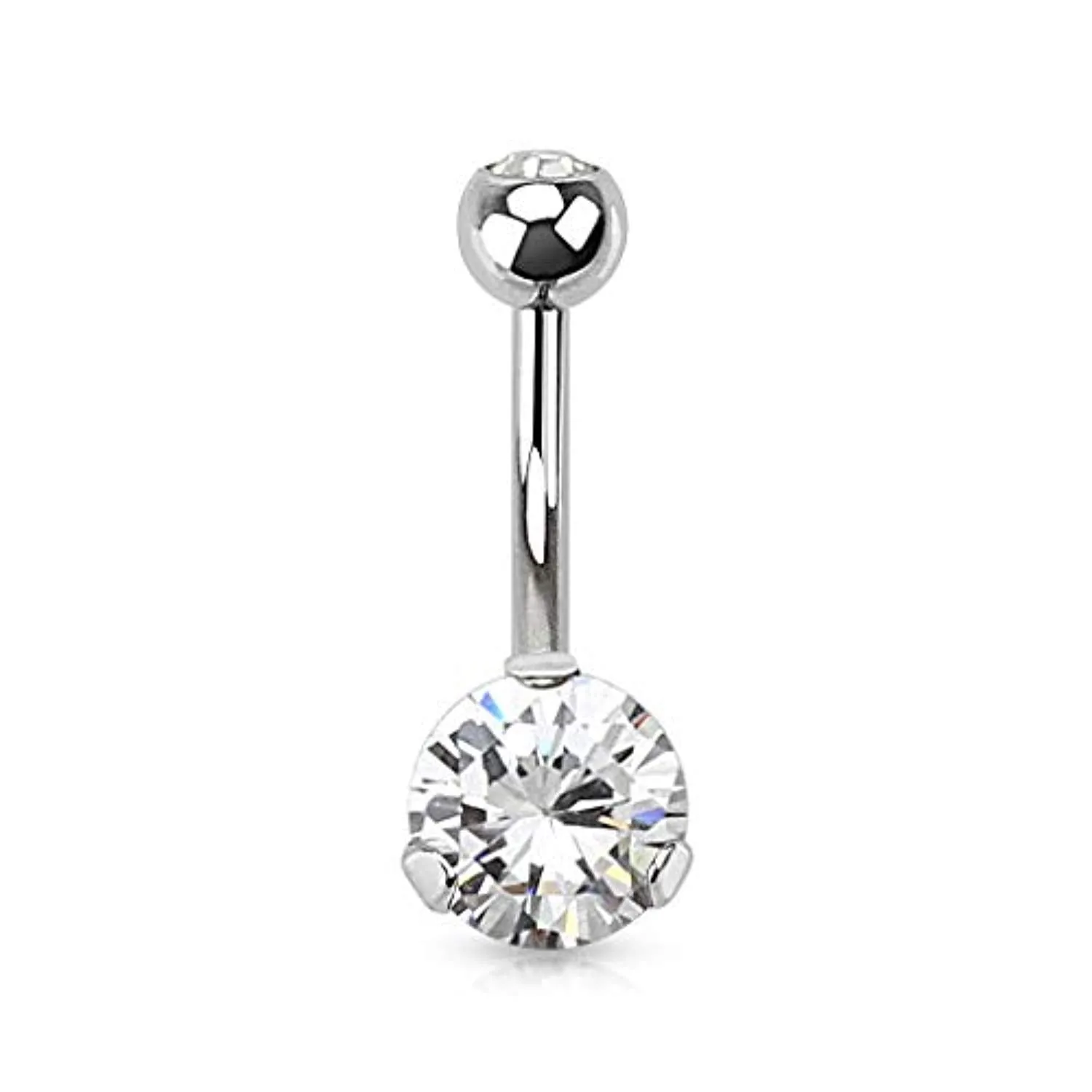 Prong Set CZ 316L Surgical Steel WildKlass Navel Ring