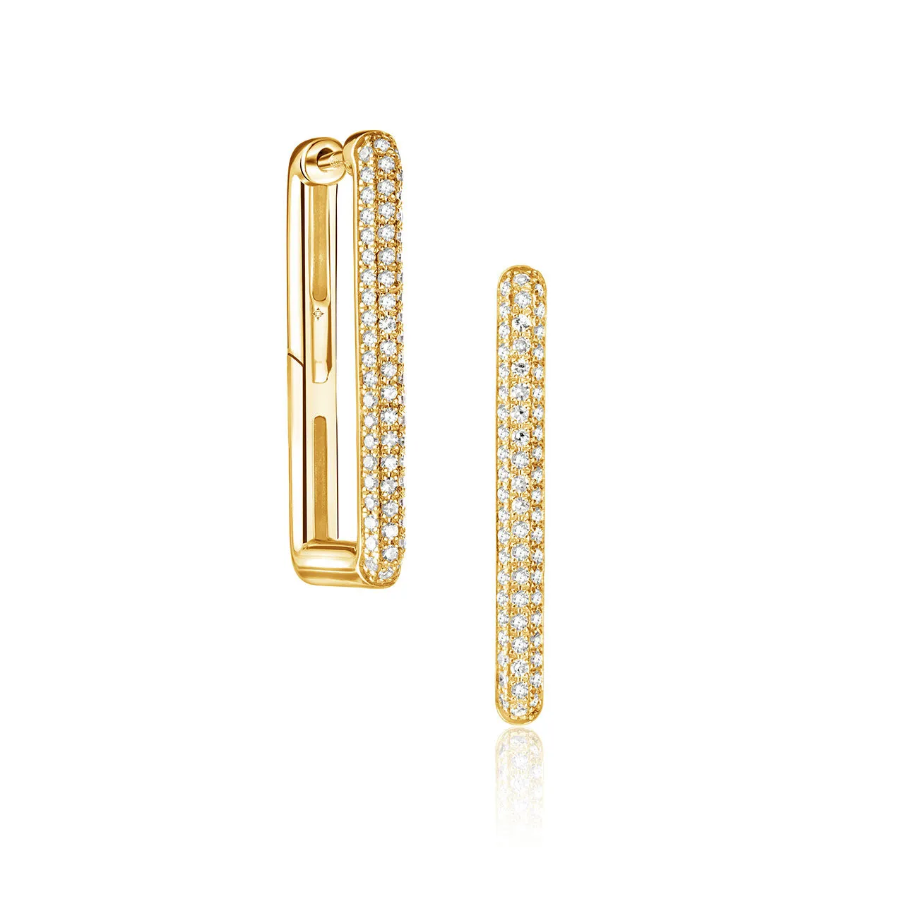 Rectangular Diamond Hoops