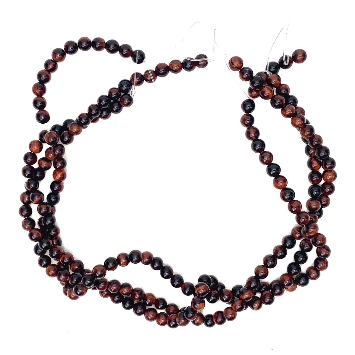 Red Tiger's Eye Fine 6mm Smooth Rounds Bead Strand