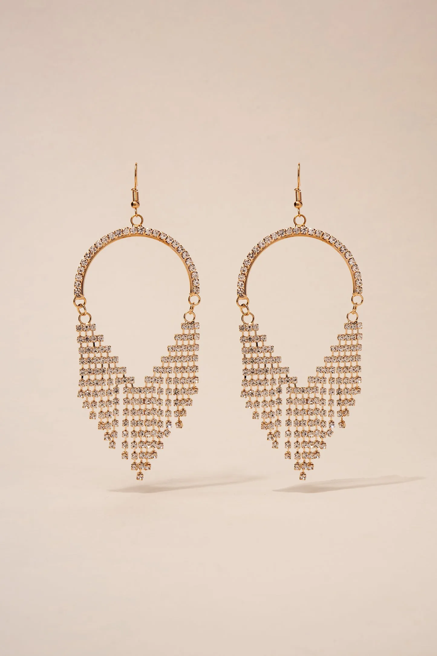 Regal Half Hoop Rhinestone Earrings