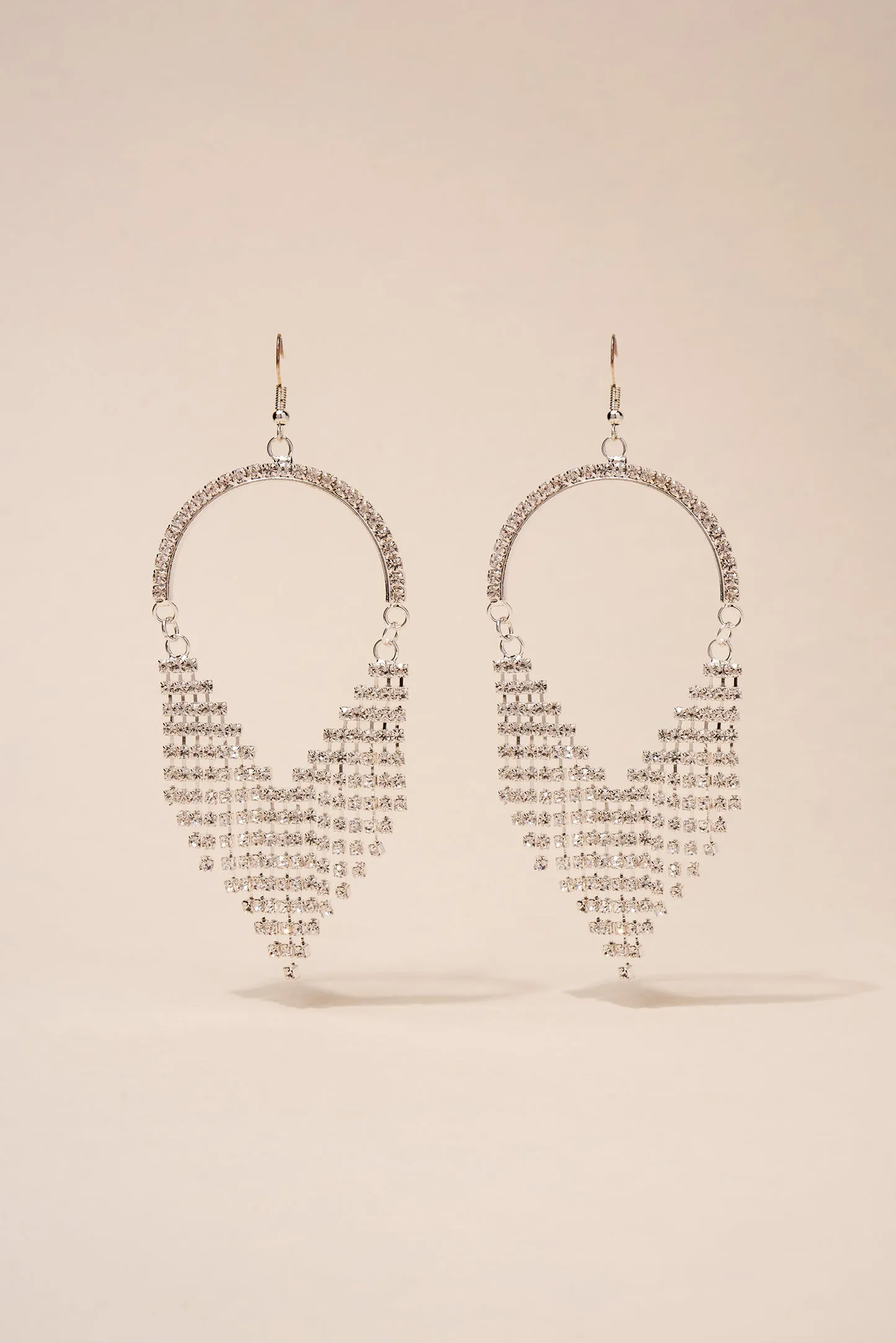 Regal Half Hoop Rhinestone Earrings