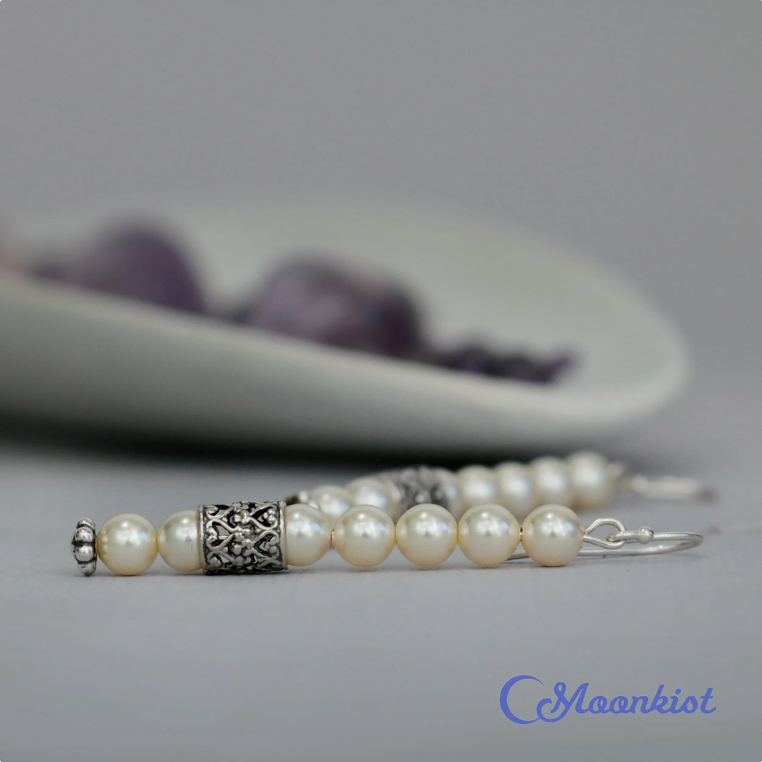 Romantic Pearl Dangle Earrings| Moonkist Designs