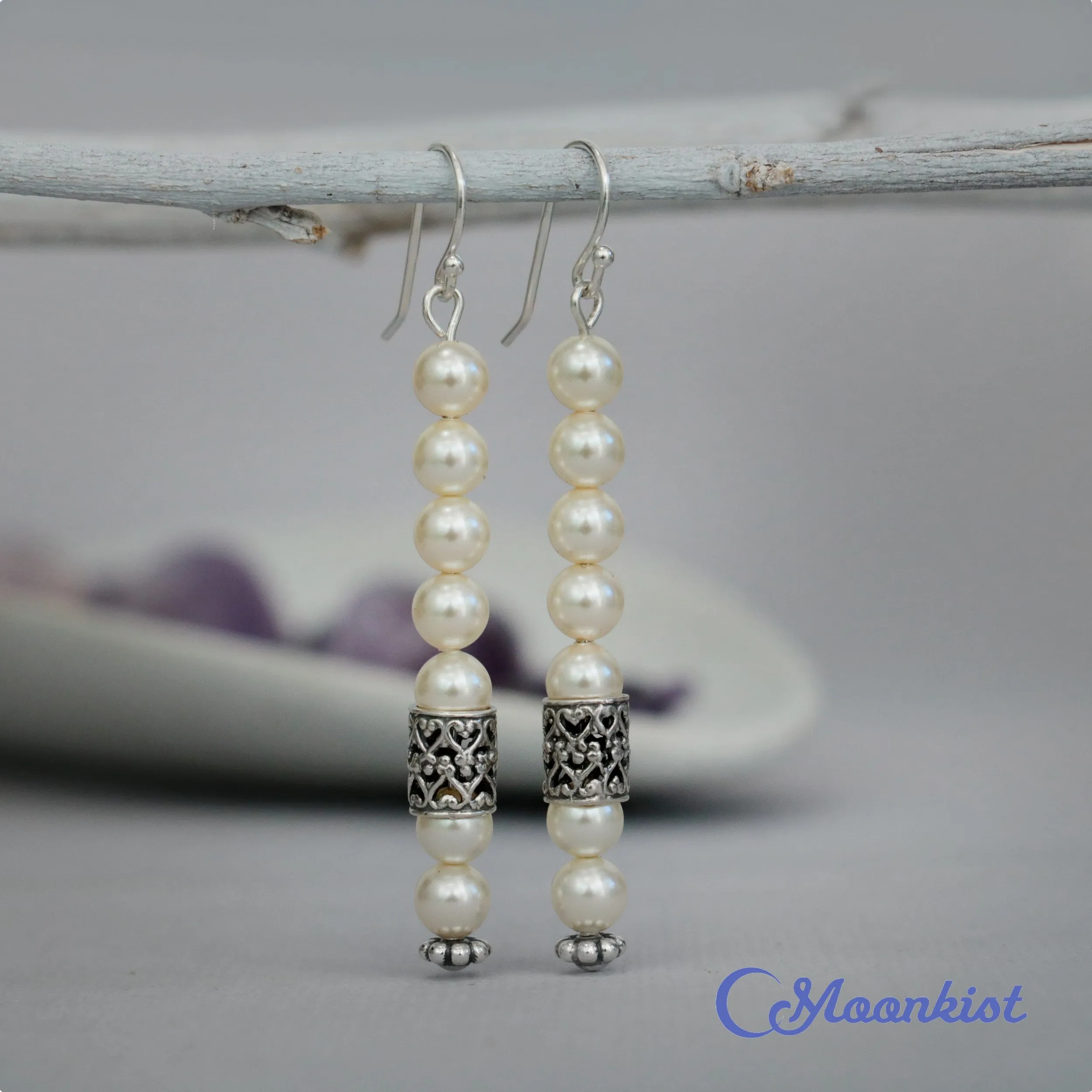 Romantic Pearl Dangle Earrings| Moonkist Designs