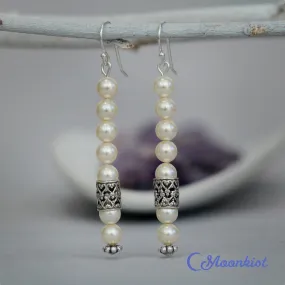 Romantic Pearl Dangle Earrings| Moonkist Designs