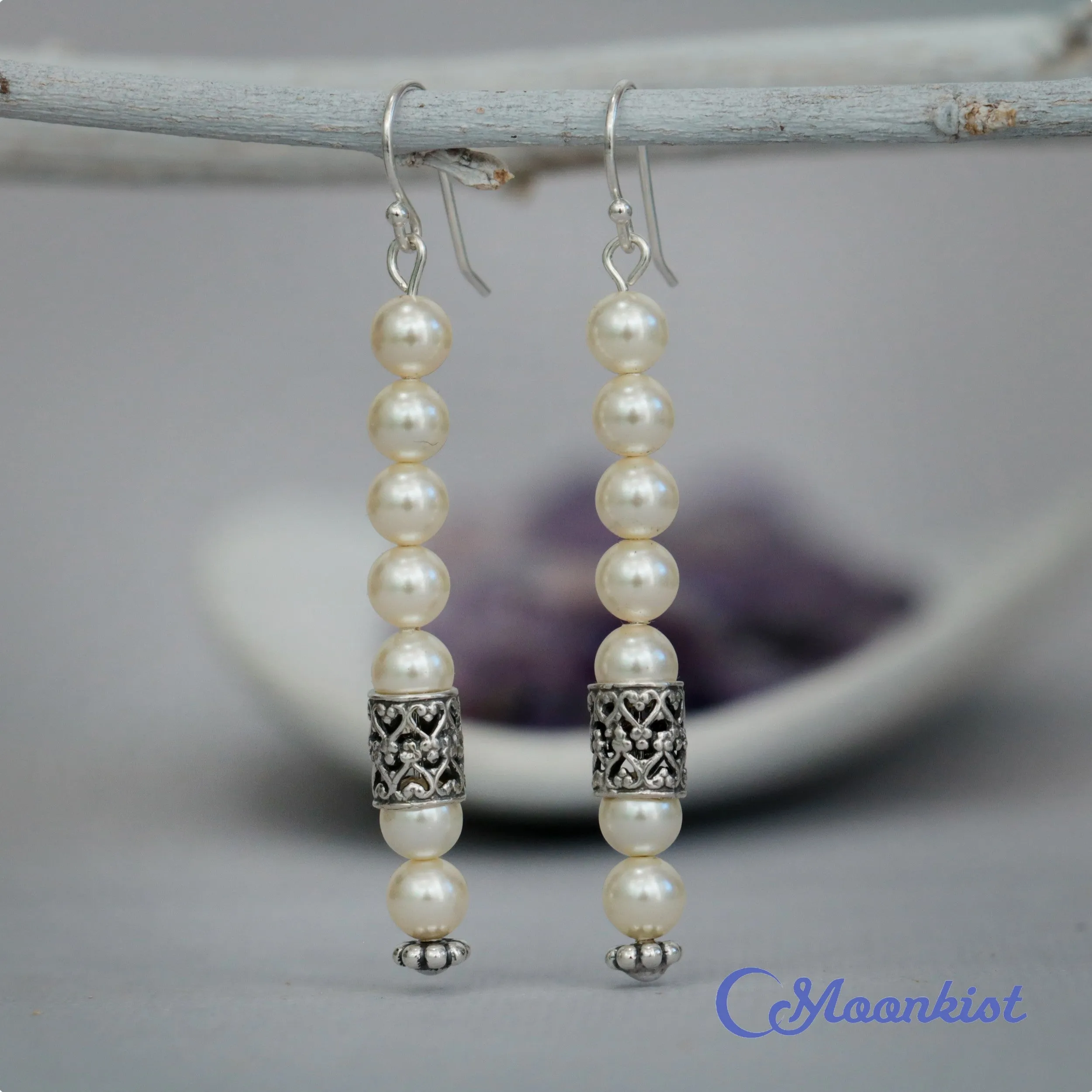 Romantic Pearl Dangle Earrings| Moonkist Designs