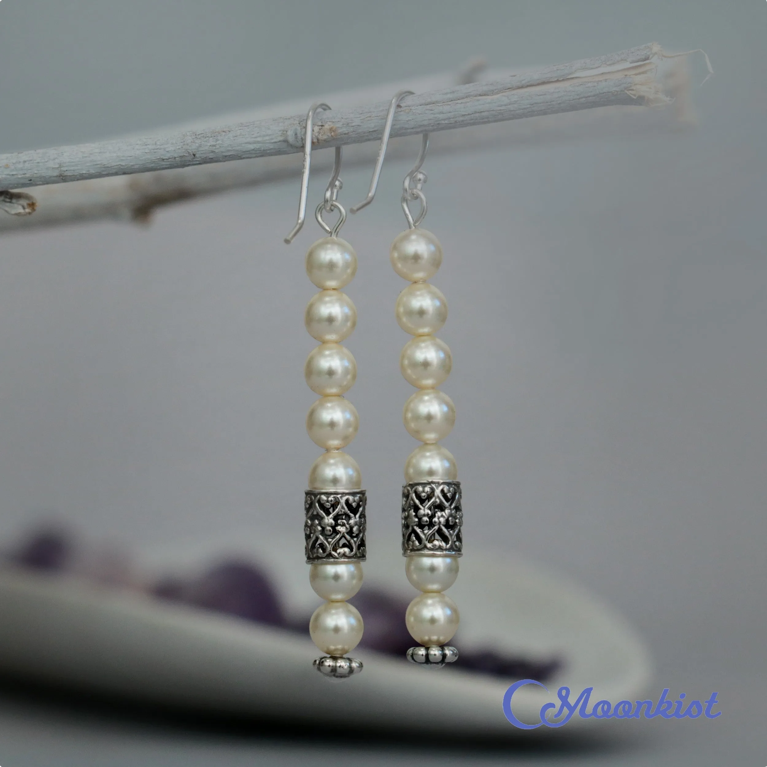 Romantic Pearl Dangle Earrings| Moonkist Designs