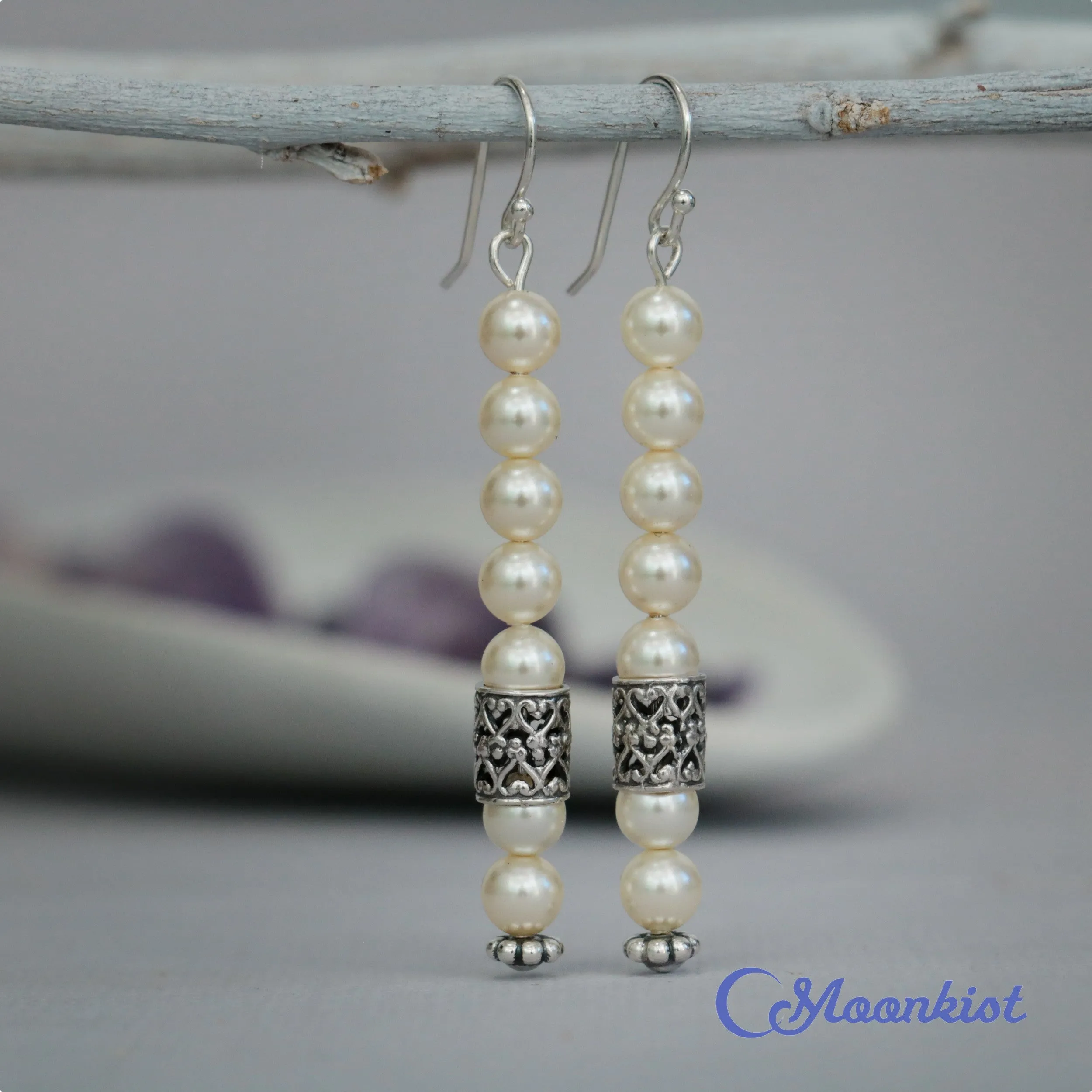 Romantic Pearl Dangle Earrings| Moonkist Designs