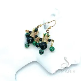 ROYAL EMERALDS STATEMENT EARRINGS