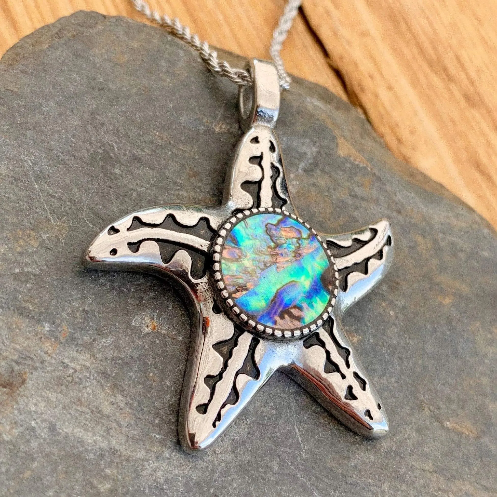 Sea Shell - Starfish Pendant - Rope Necklace - SK2565