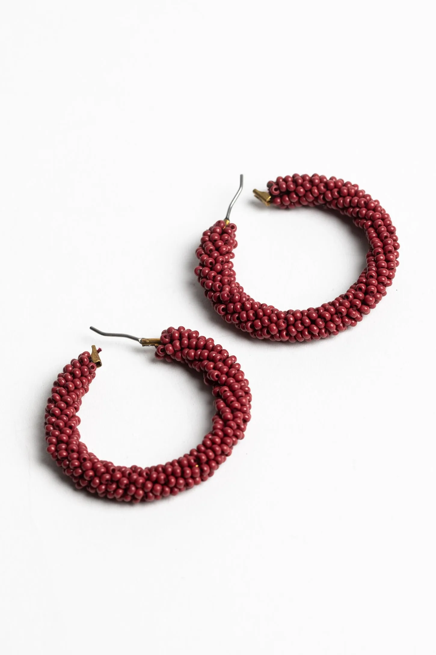 Seed Beaded Hoop Earrings