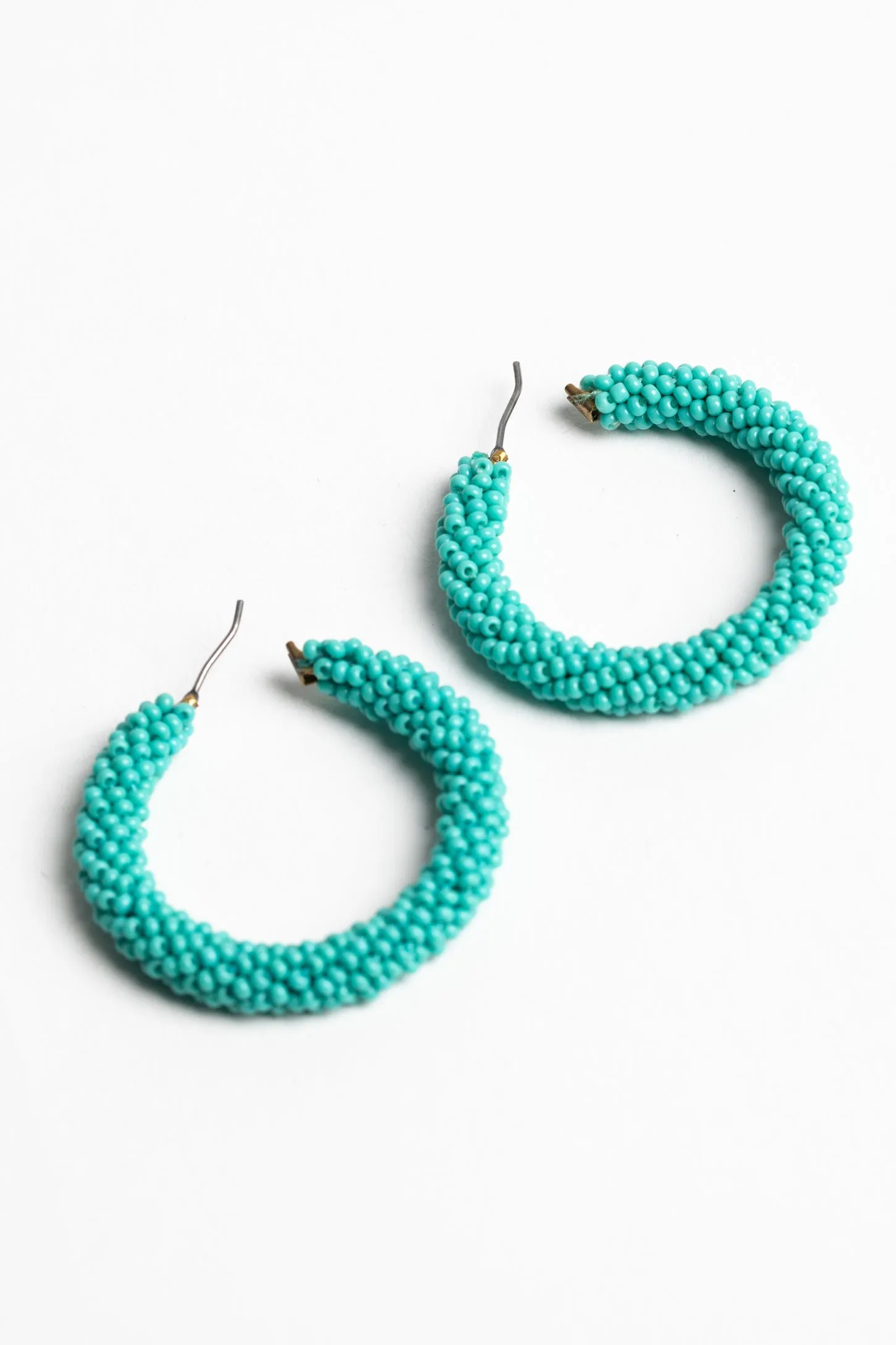 Seed Beaded Hoop Earrings