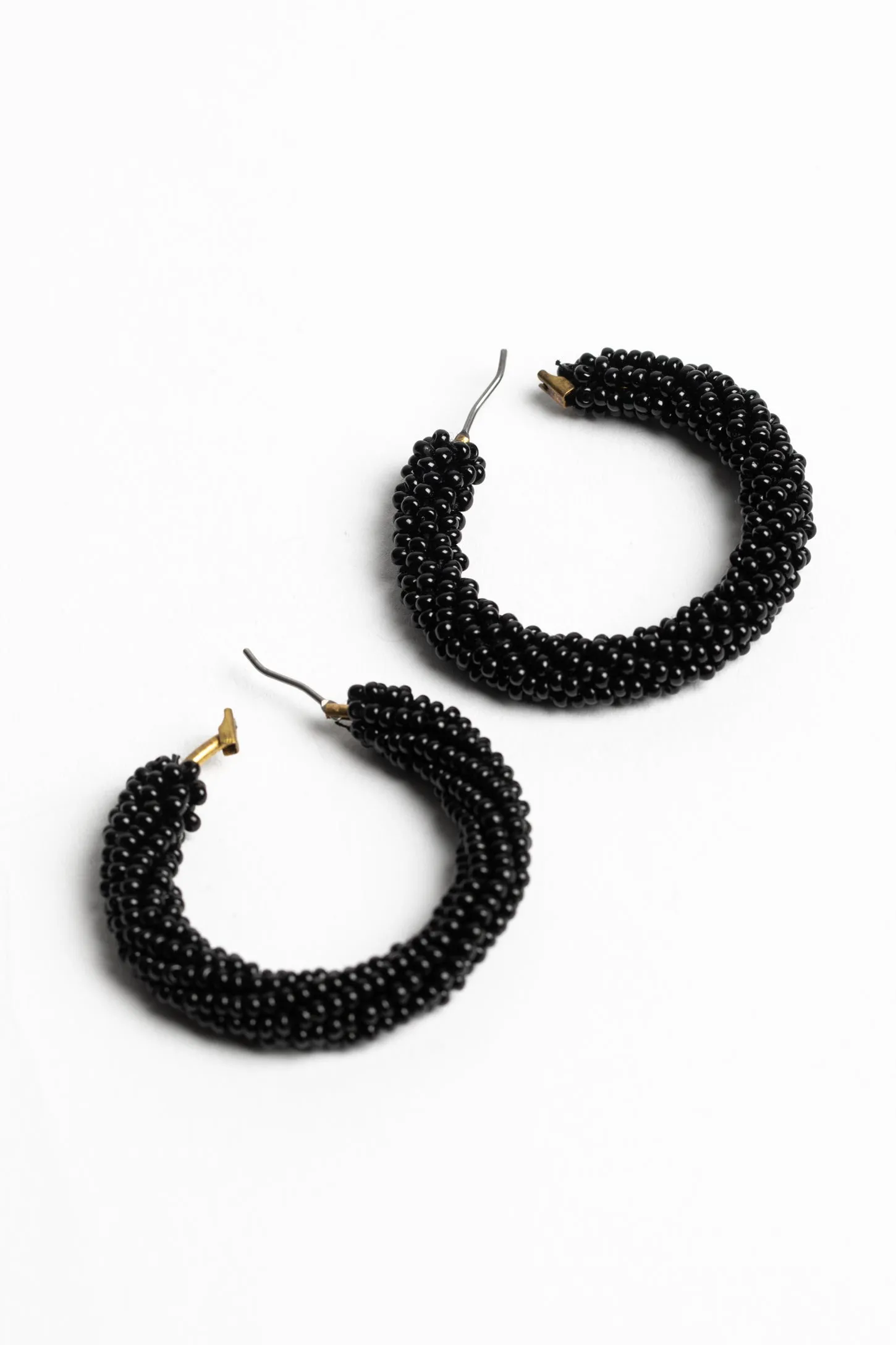 Seed Beaded Hoop Earrings