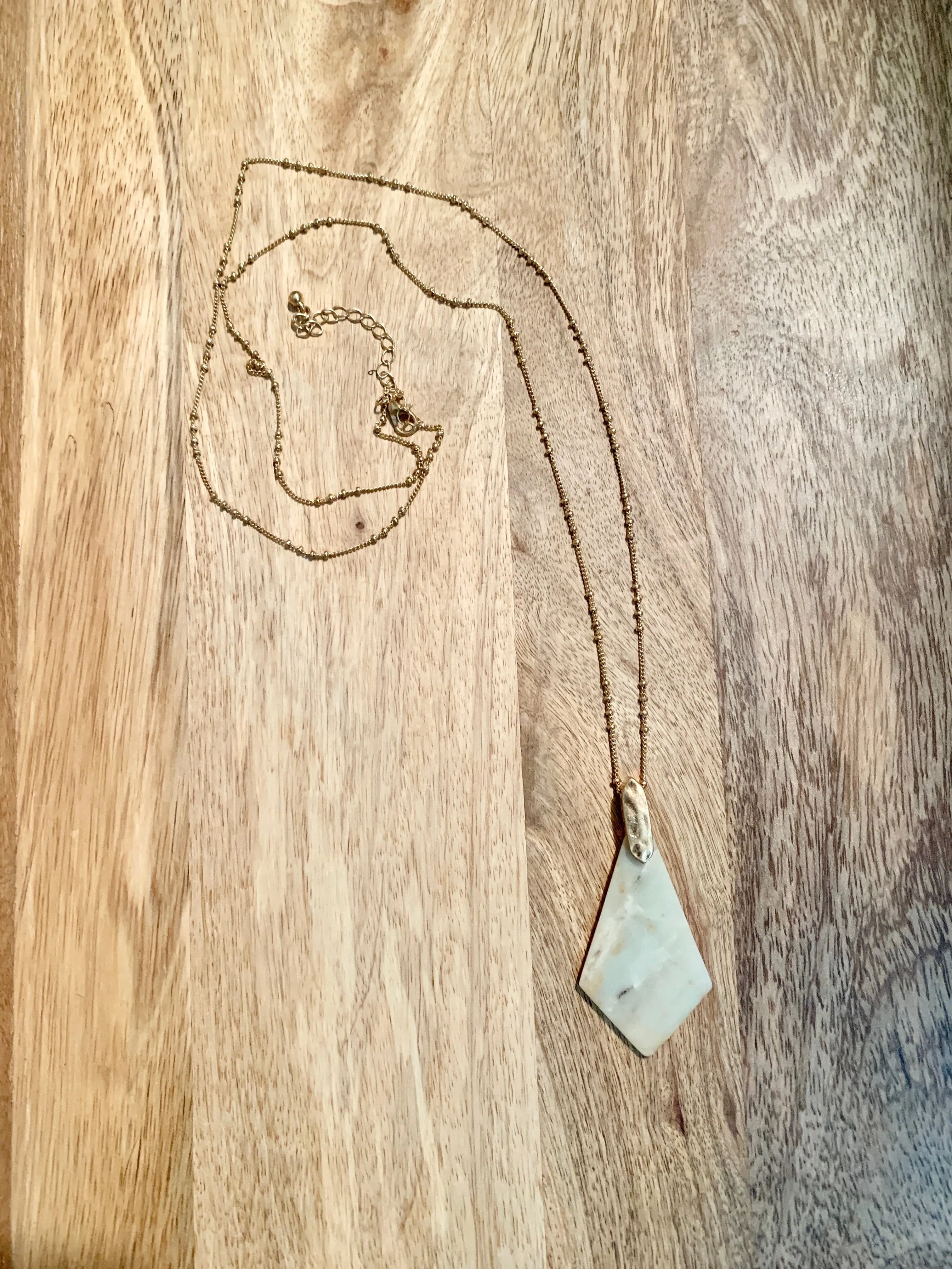 Semi Precious Pendant Stone Necklace