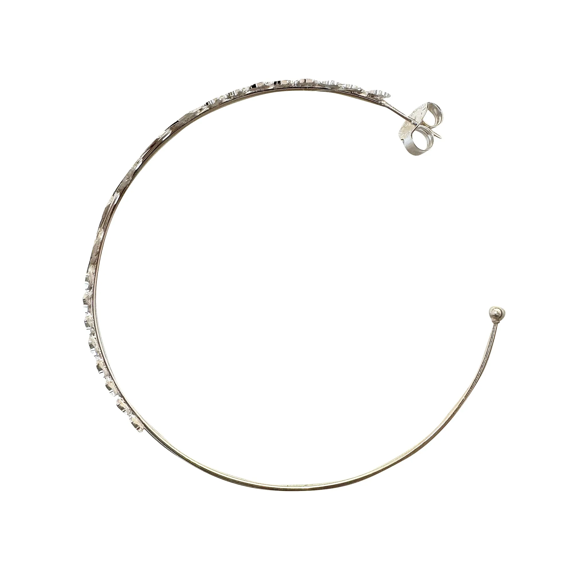 Sheila Fajl Altair Multi Star Hoop Earrings in Brushed Silver Plated