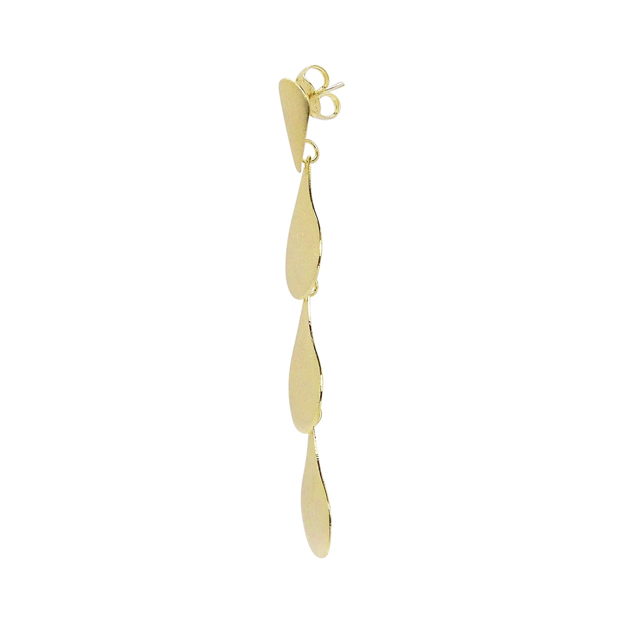 Sheila Fajl Harper Dangle Teardrop Earrings in Brushed Gold Plated