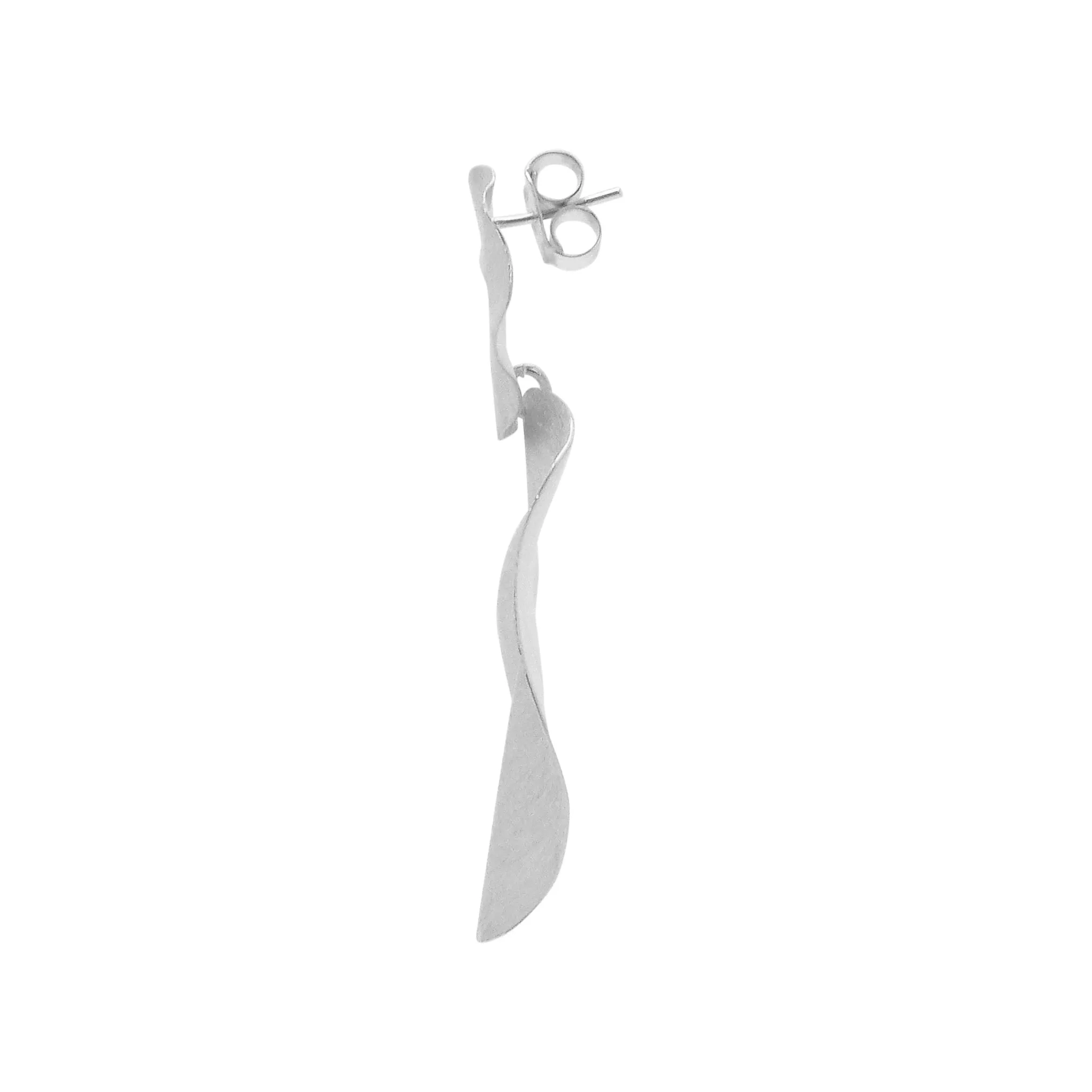 Sheila Fajl Isola Double Dangle Organic Earrings in Brushed Silver