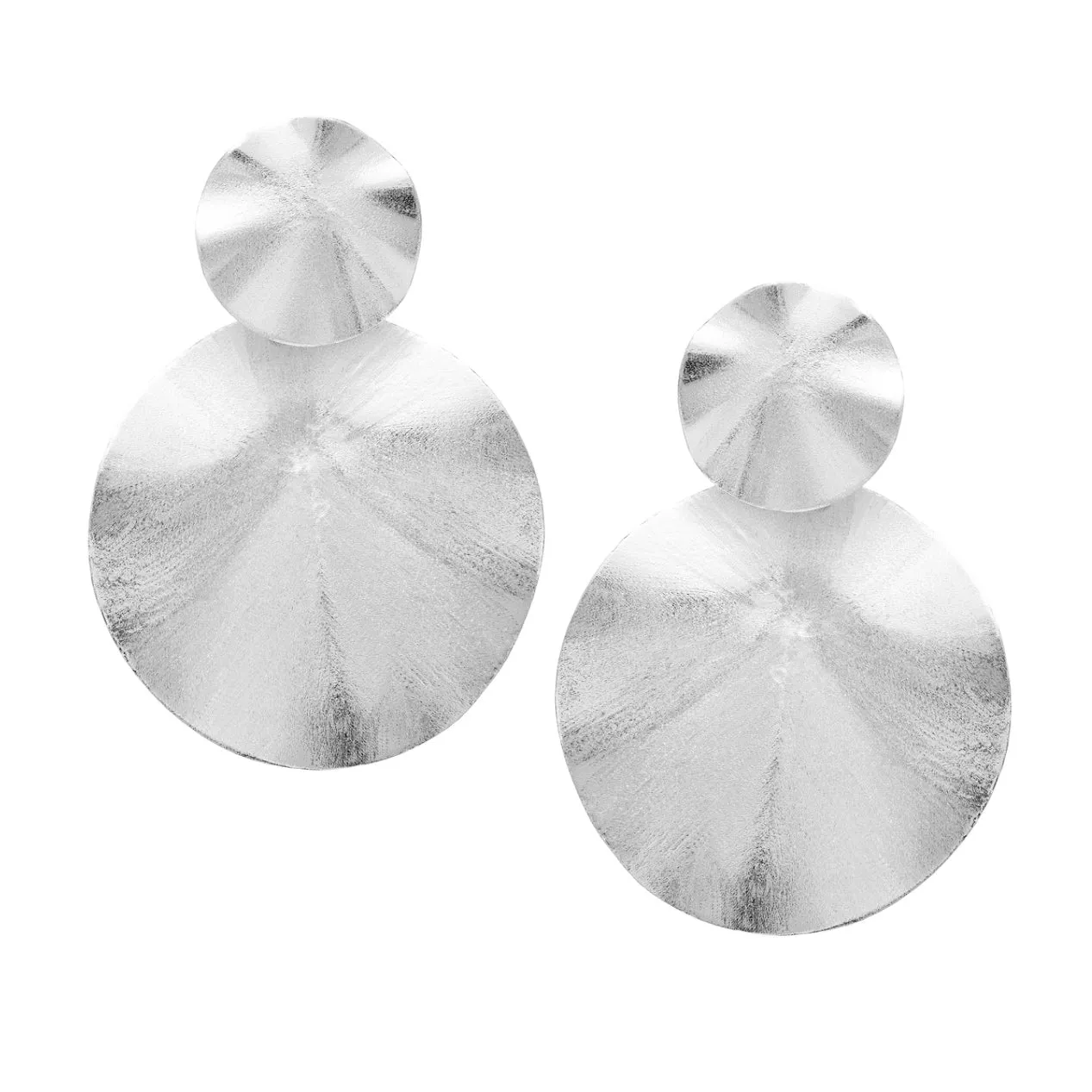 Sheila Fajl Isola Double Dangle Organic Earrings in Brushed Silver