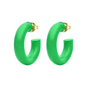 Sheila Fajl Thick Small Chantal Hoop Earrings in Painted Medium Green