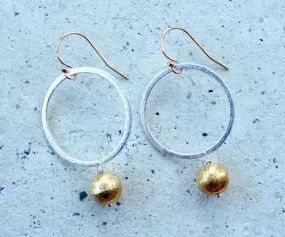 Silver Hoop and Ball Earrings